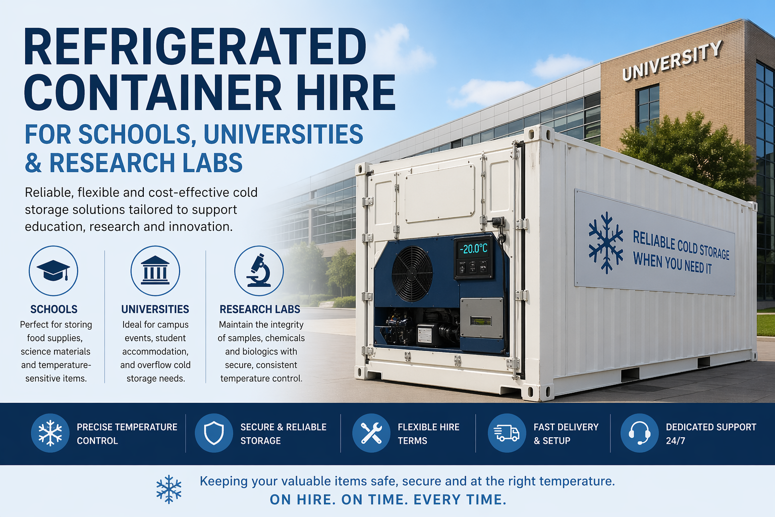 Refrigerated Container Hire for Schools, Universities & Research Labs