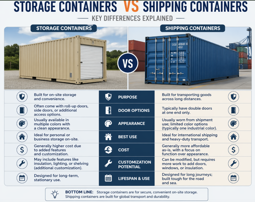 Storage Containers vs Shipping Containers
